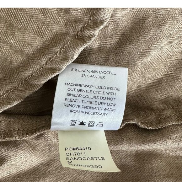 Level 99 Women's Size M Emme Linen Blend Belted Utility Sandcastle Jacket - Picture 8 of 8